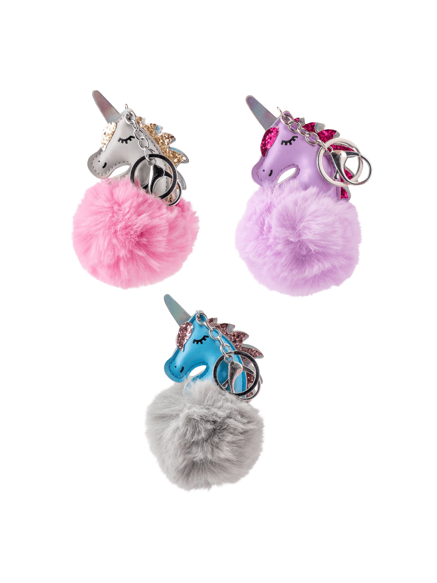 3012W-Martinelia Unicorn Figürlü Ponponlu Anahtarlık