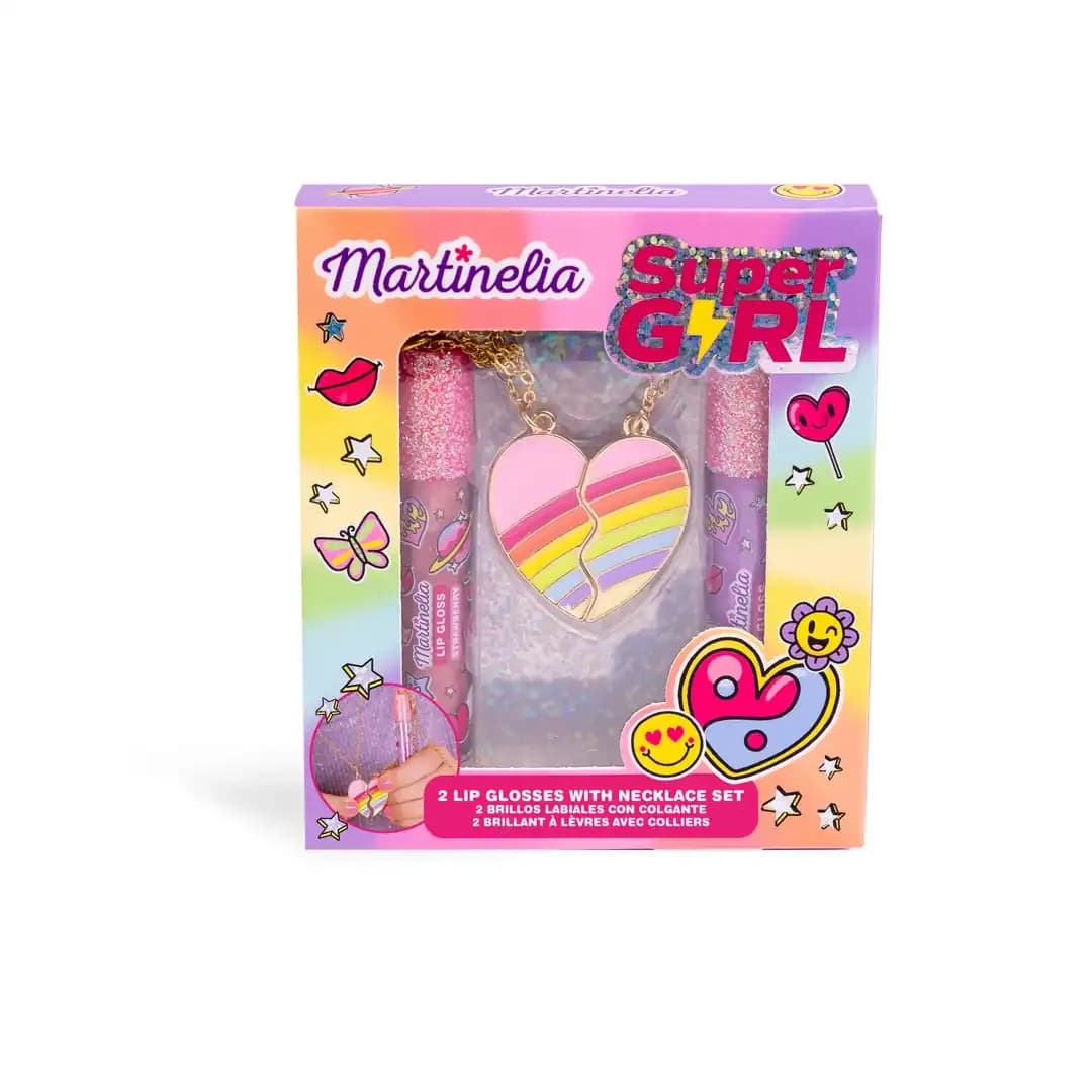 Martinelia Super Girl Kız Çocuk Dudak Parlatıcısı ve Kolye Seti
