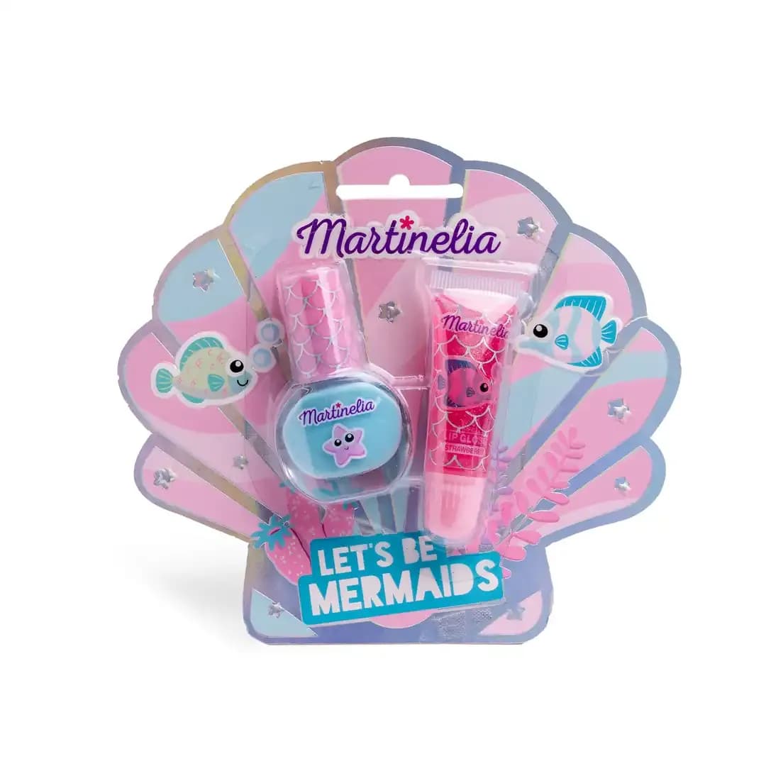 Martinelia Let's Be Mermaids Kız Çocuk İkili Su Bazlı Oje ve Dudak Parlatıcısı Seti
